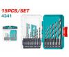 Bộ 15 mũi khoan  HSS 4341 Total TACSDL51506