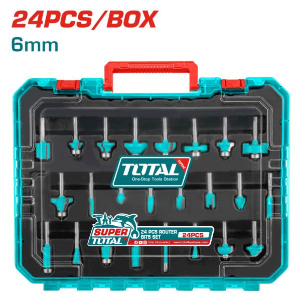  Bộ 12 mũi phay gỗ 6mm Total TACSR12406 