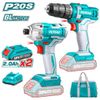 Bộ combo máy vặn vít và máy khoan dùng pin 20V Total TCKLI2006