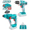 Bộ combo máy bê tông và máy khoan dùng pin 20V Total TCKLI2008