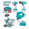 Bộ combo 4 máy dùng pin 20V cưa đĩa, cưa lọng, vặn vít và máy khoan Total TCKLI20104