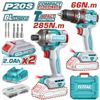 Bộ combo máy khoan búa và máy vặn vít dùng pin 20V Total TCKLI20277