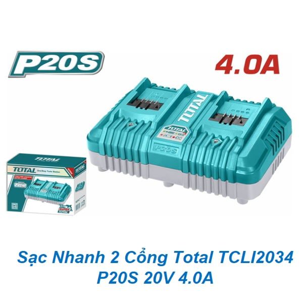  Sạc Nhanh 2 Cổng Total TCLI2034 P20S 20V 4.0A 