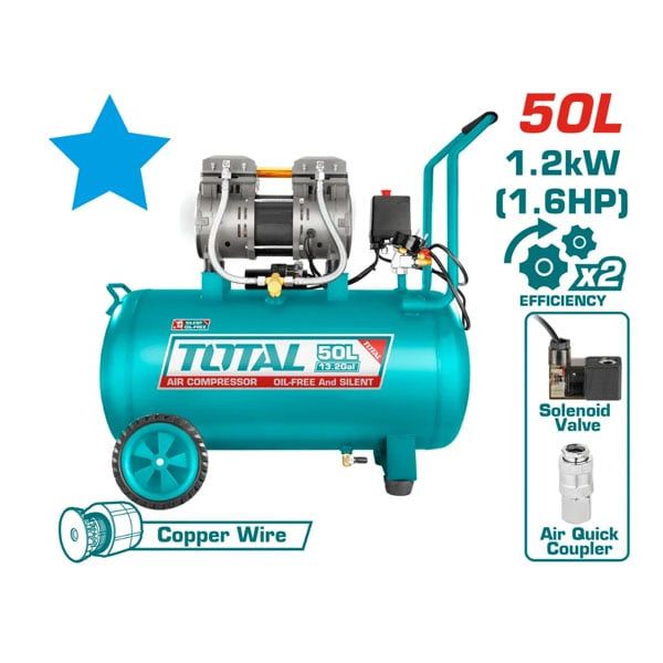  Máy nén khí không dầu 50L/1200W Total TCS1120508 