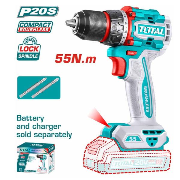  Máy Khoan Vặn Vít Dùng Pin Total TDLI205581 20V 55Nm 10mm (Chưa Pin & Sạc) 
