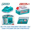 Bộ 1 Pin Total TFBLI20021 20V 4.0Ah + Sạc Chậm TFCLI2001 20V 2Ah TFBCPK1012