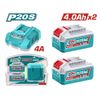  Bộ 2 Pin 20Vx5.0Ah và sạc 20V Total TFBCPK2013 