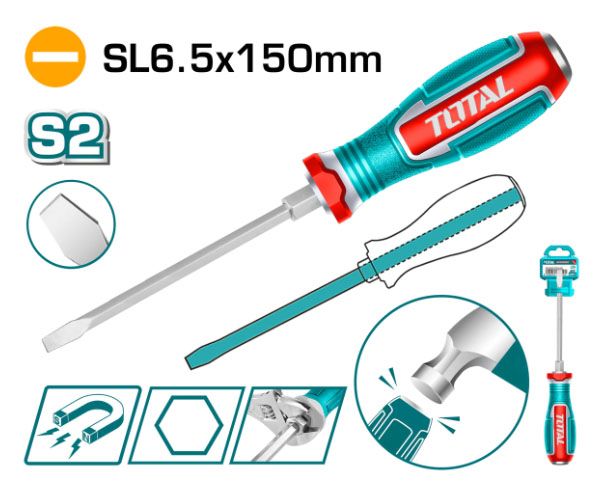  Tua vít đóng đầu dẹp SL6.5x150mm Total TGTSL6150 