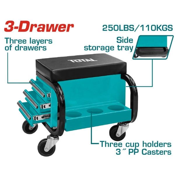  Ghế ngồi sửa chữa xe có ngăn kéo Total THCS103 