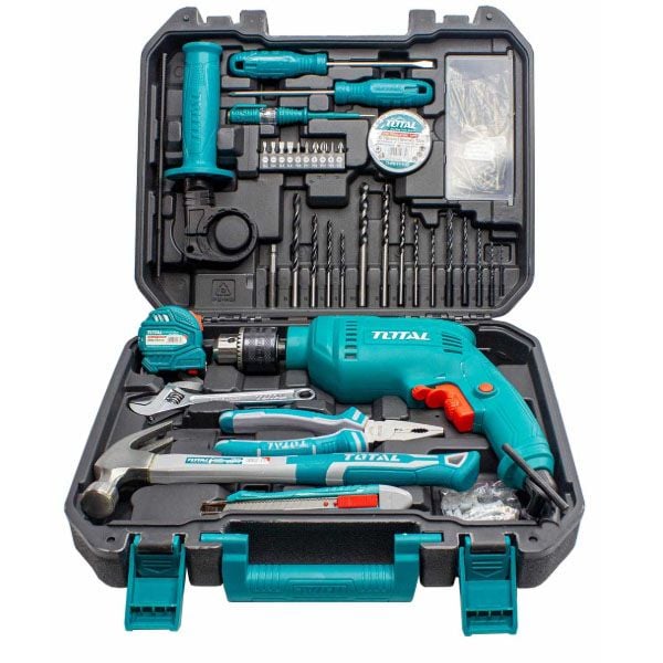 Bộ 115 món bao gồm máy khoan búa Total THKTHP1152C