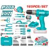 Bộ combo máy khoan búa dùng pin 20V và 165 món phụ kiện Total THKTHP11652