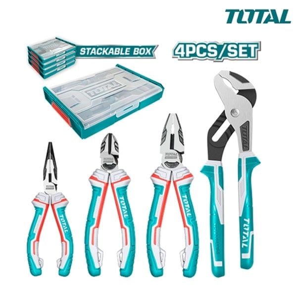  Bộ 4 kìm răng, cắt, nhọn và mỏ quạ Total THKTV02P042 