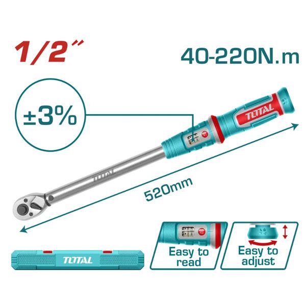  Cần siết lực 1/2 inch 40-220N.m Total THPTW1220N6 