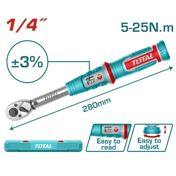  Cần siết lực 1/4 inch 5-25 N.m Total THPTW1425N8 
