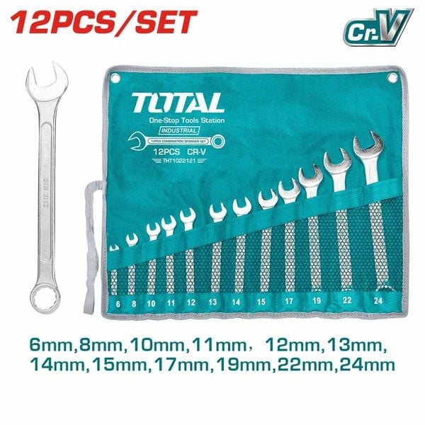  Bộ cờ lê vòng miệng 12 chi tiết 6-24mm Total THT1022121 