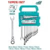 Bộ 12 cờ lê vòng miệng tự động lắc léo 8-19mm Total THT102RK5126