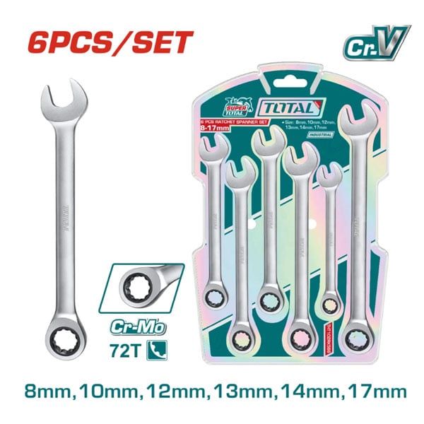  Bộ cờ lê miệng vòng tự động 6 chi tiết 8-17mm Total THT102RK566 