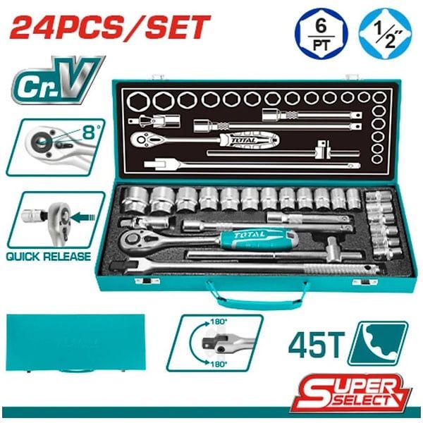  Bộ tuýp lục giác 1/2 inch 24 chi tiết Total THT121242 