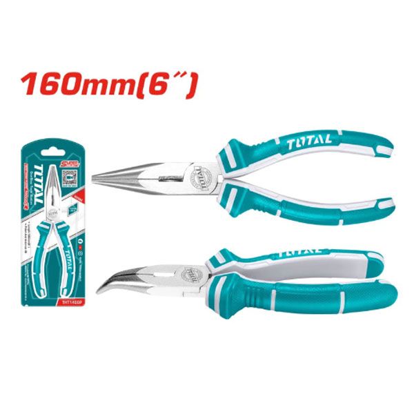  Kìm mũi nhọn mỏ cong kích thước 160mm Total THT1466P 