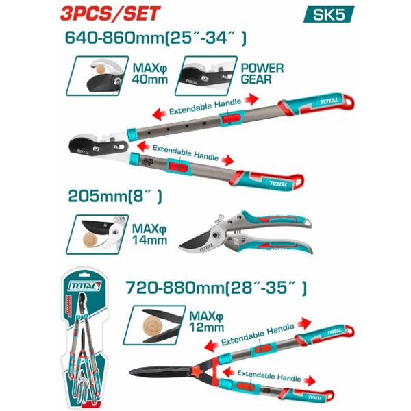  Bộ combo 3 kéo làm vườn Total THT1593301 