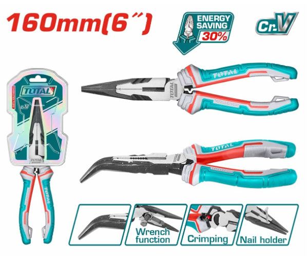  Kìm mũi nhọn mỏ cong 6 inch/160mm Total THT24616S 