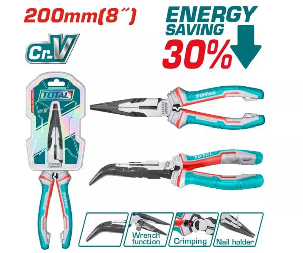  Kìm mũi nhọn cong cao cấp 8 inch/200mm Total THT24816S 
