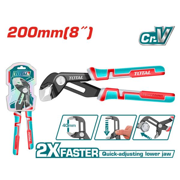  Kìm mỏ quạ mở nhanh 200mm Total THT380806 