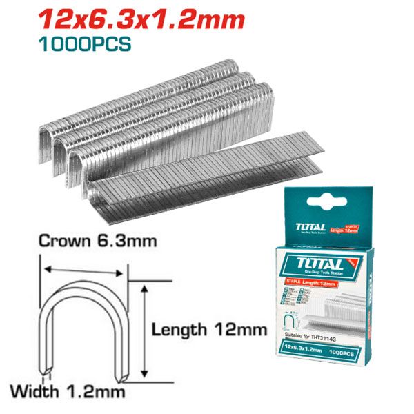  Kim bấm ghim chữ U 12x6.3x1.2mm Total THT39124 
