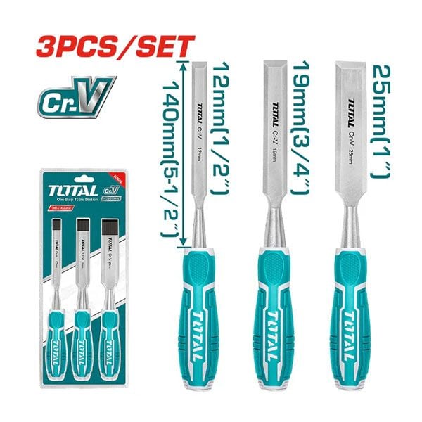  Bộ 3 đục gỗ 12,19,25mm Total THT41K0302 