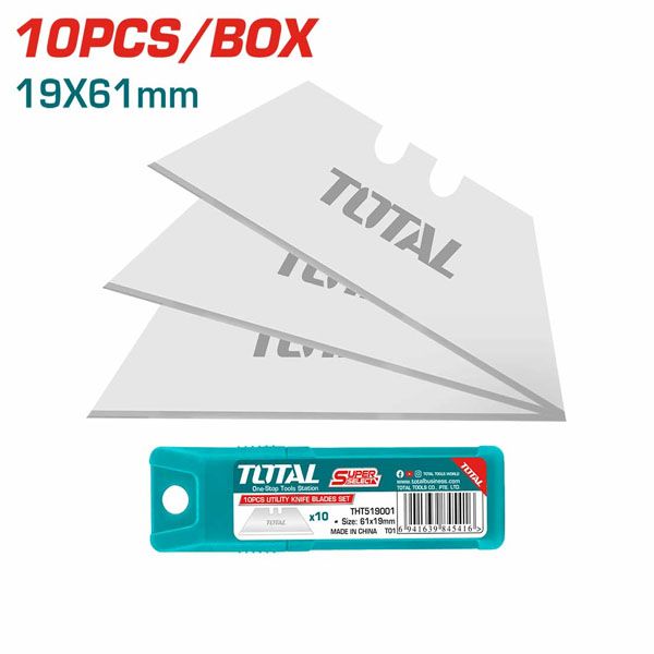  Bộ 10 lưỡi dao tiện ích 19x61mm Total THT519001 