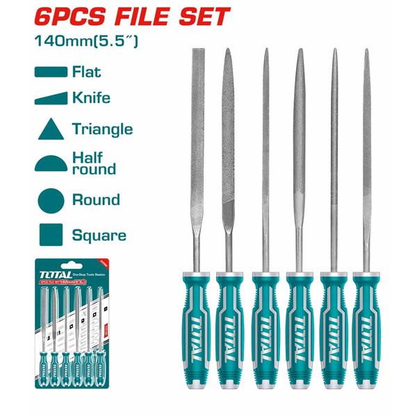  Bộ 6 giũa thép 140mm Total THT91462 