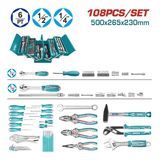  Bộ 108 cần và đầu tuýp 1/4 và 1/2 inch Total THTCS121081 