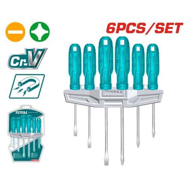  Bộ 6 tua vít dẹp và bake Total THTDC250601 