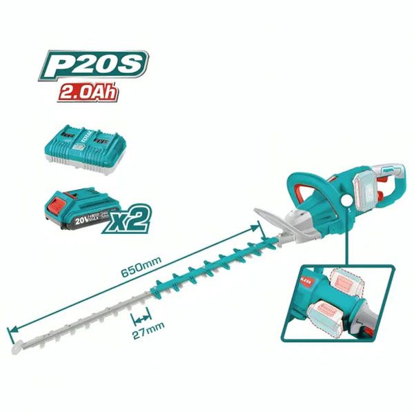 Máy cắt tỉa hàng rào dùng pin 2x20V Total THTLI400282 