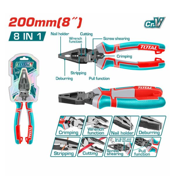  Kìm răng đa năng 8 trong 1 cao cấp 8 inch/200mm Total THTMF186 