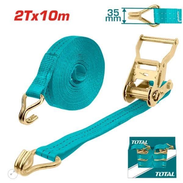  Dây đai chằng hàng tăng đơ có móc chữ J 2Tx10m Total THTRS2107 