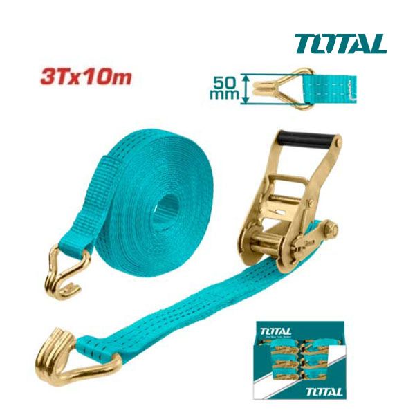  Dây đai chằng hàng tăng đơ có móc chữ J 3Tx10m Total THTRS3107 