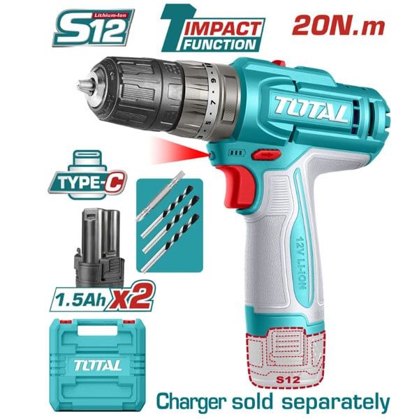  Máy khoan động lực dùng pin 12V Total TIDLI12206 