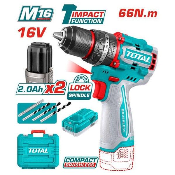  Máy khoan động lực dùng pin 16V Total TIDLI166062 