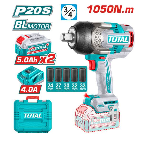  Máy vặn bu lông dùng pin 20V Total TIWLI20105 