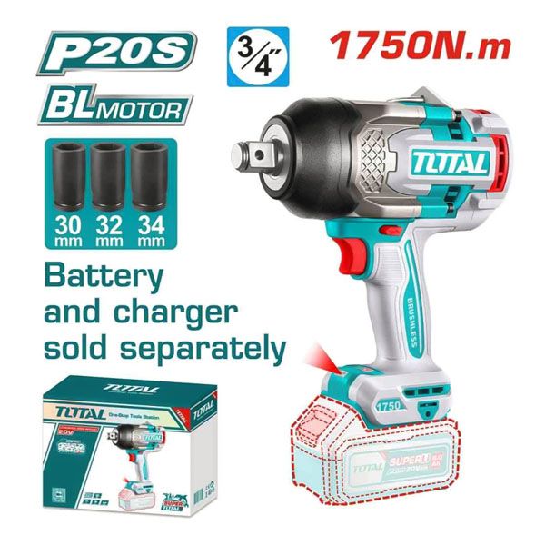  Máy vặn bu lông dùng pin 20V-1750N.m Total TIWLI201751 