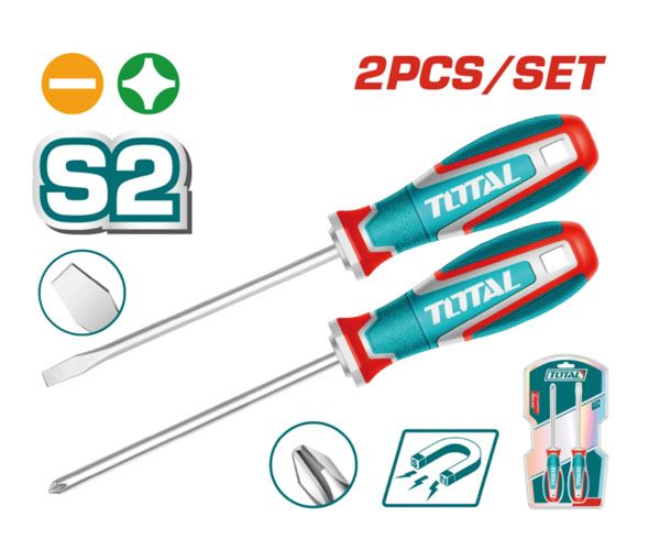  Bộ 2 tua vít đầu dẹp và bake SL6.5x125 và PH2x125mm Total TKSDS0226 