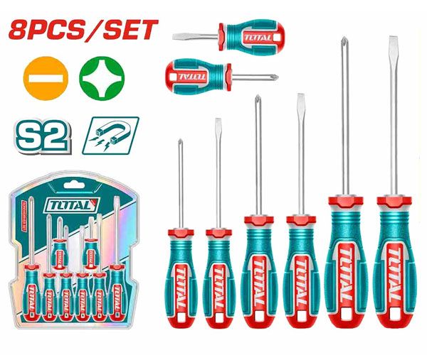  Bộ 8 tua vít đầu dẹp và bake Total TKSDS0826 