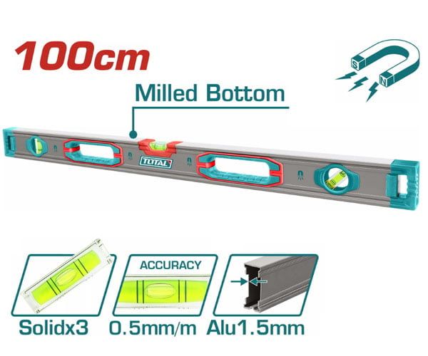  Thước thủy kèm theo nam châm hút 100cm Total TMT210028M 