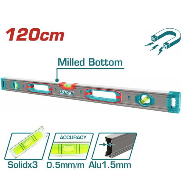  Thước thủy có nam châm 120cm Total TMT212028M 