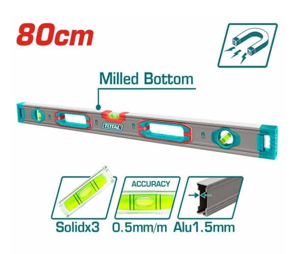  Thước thủy kèm theo nam châm hút 80cm Total TMT28028M 