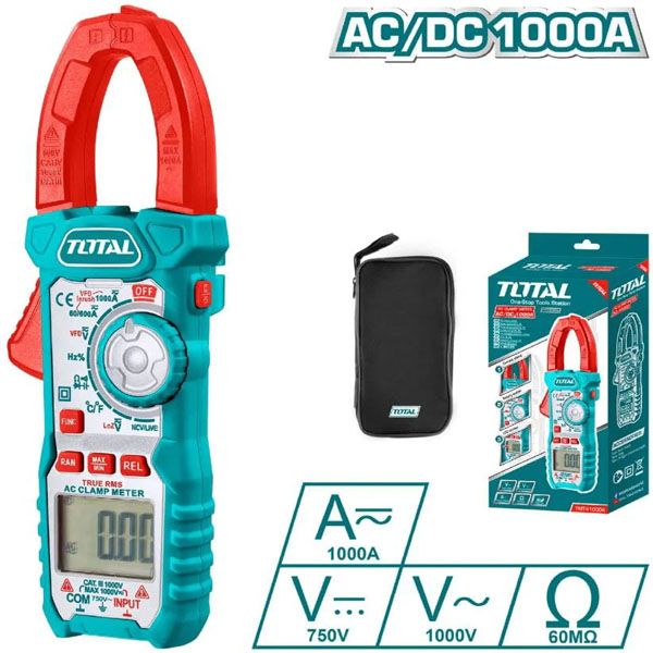 Đồng hồ Ampe kìm DC/AC 1000A kỹ thuật số Total TMT410005 