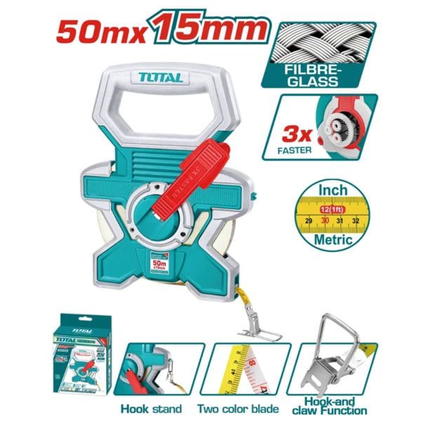  Thước kéo sợi thủy tinh 50mx15mm Total TMTF18506 