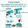  Bộ combo 2 máy dùng pin 20V máy bắn đinh và máy phun sơn Total TOSLI23054 