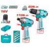 Bộ combo 2 máy dùng pin 16V máy khoan và máy vặn vít Total TOSLI240968